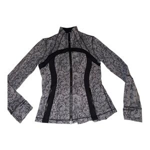 Lululemon Black Grey Rose Herringbone Define Jacket 12